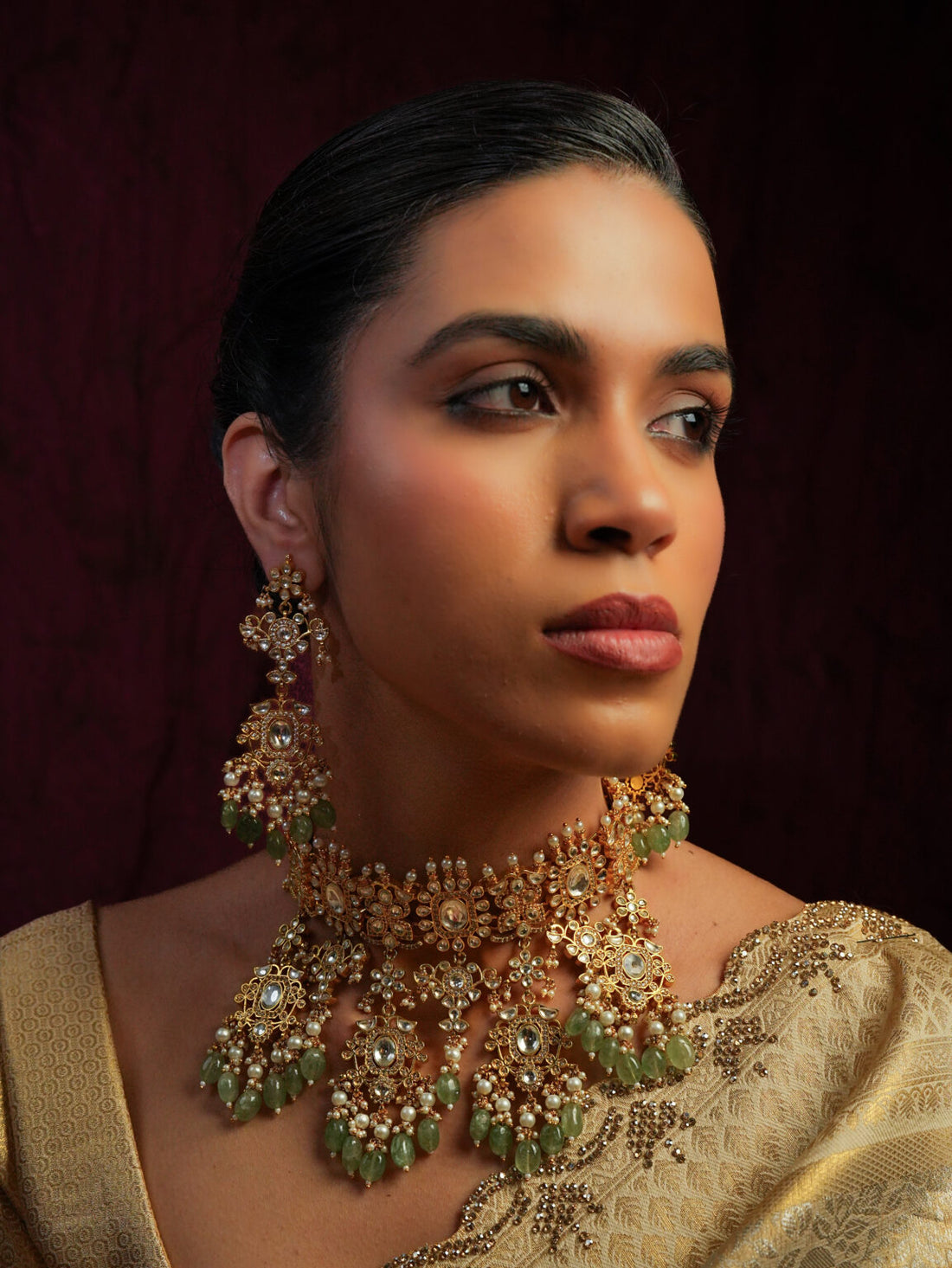 RAJRANI KALIGHAR CHOKAR SET WITH EARRINGS