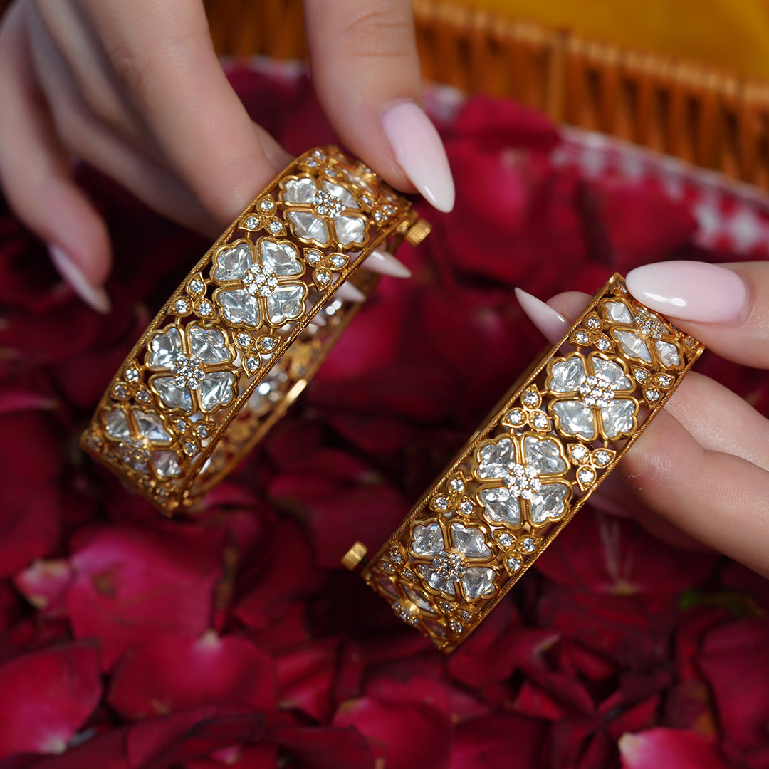 Zara Kundan Gold Bangle